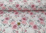 Rieke ecru cotton jersey floral fabric vintage flowers